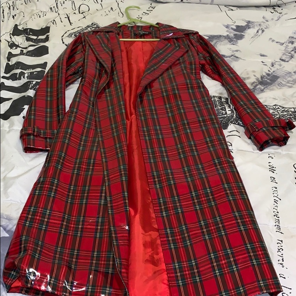 Plaid Trench Coat